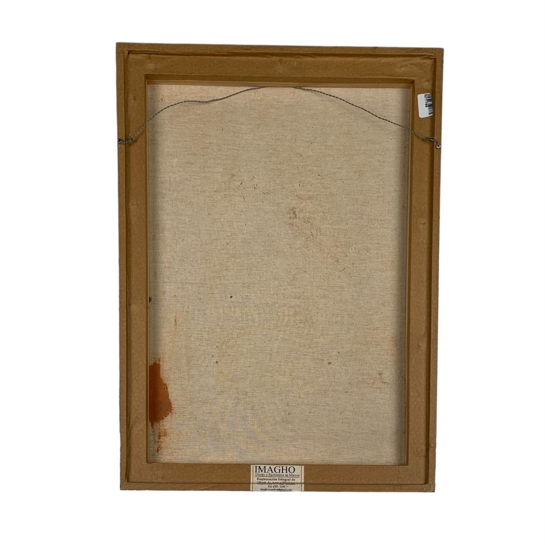 Arte Sin Vidrio JUAN CV Estilo Retrato Marco 50cm X 35cm Obra 45cm X 32cm