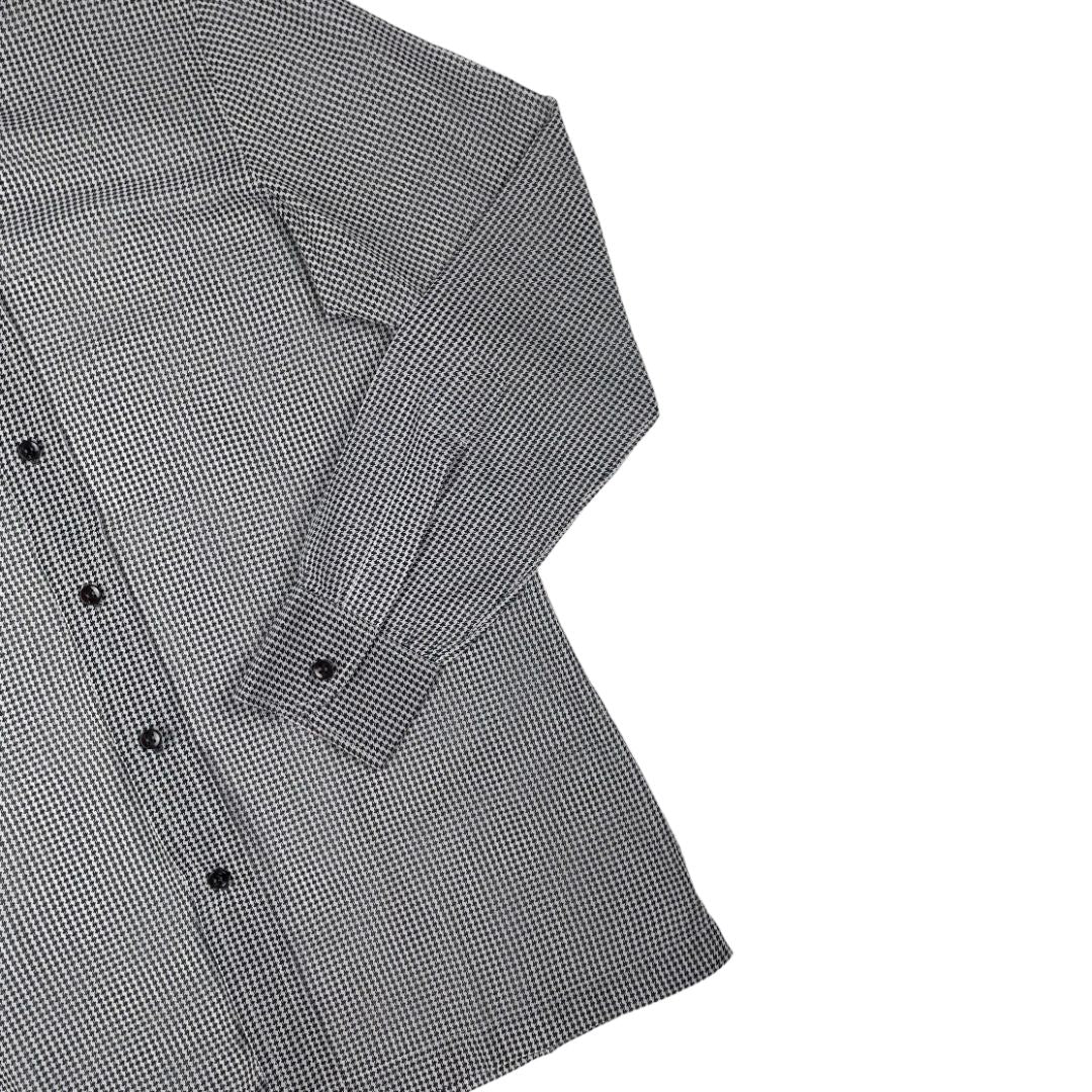 Camisa Manga Larga GEORGE Color Varios Cuadros Blanco Y Negro Talle S