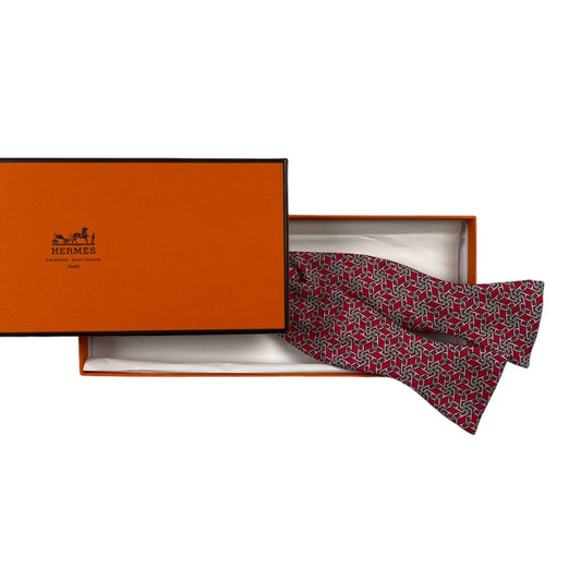 Moñito  HERMES  Color Rojo y Gris Talle Unico