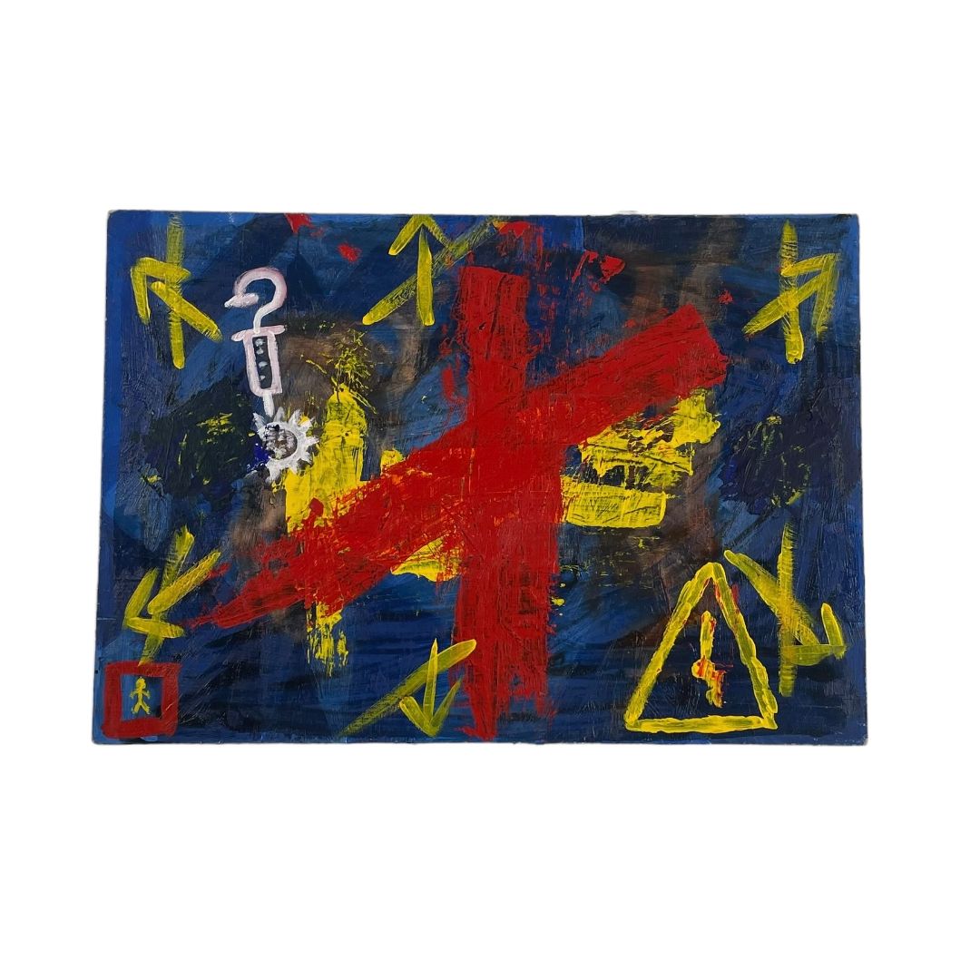 ANONIMO Arte sin Vidrio Estilo Abstracto Medida 50 cm X 30 cm