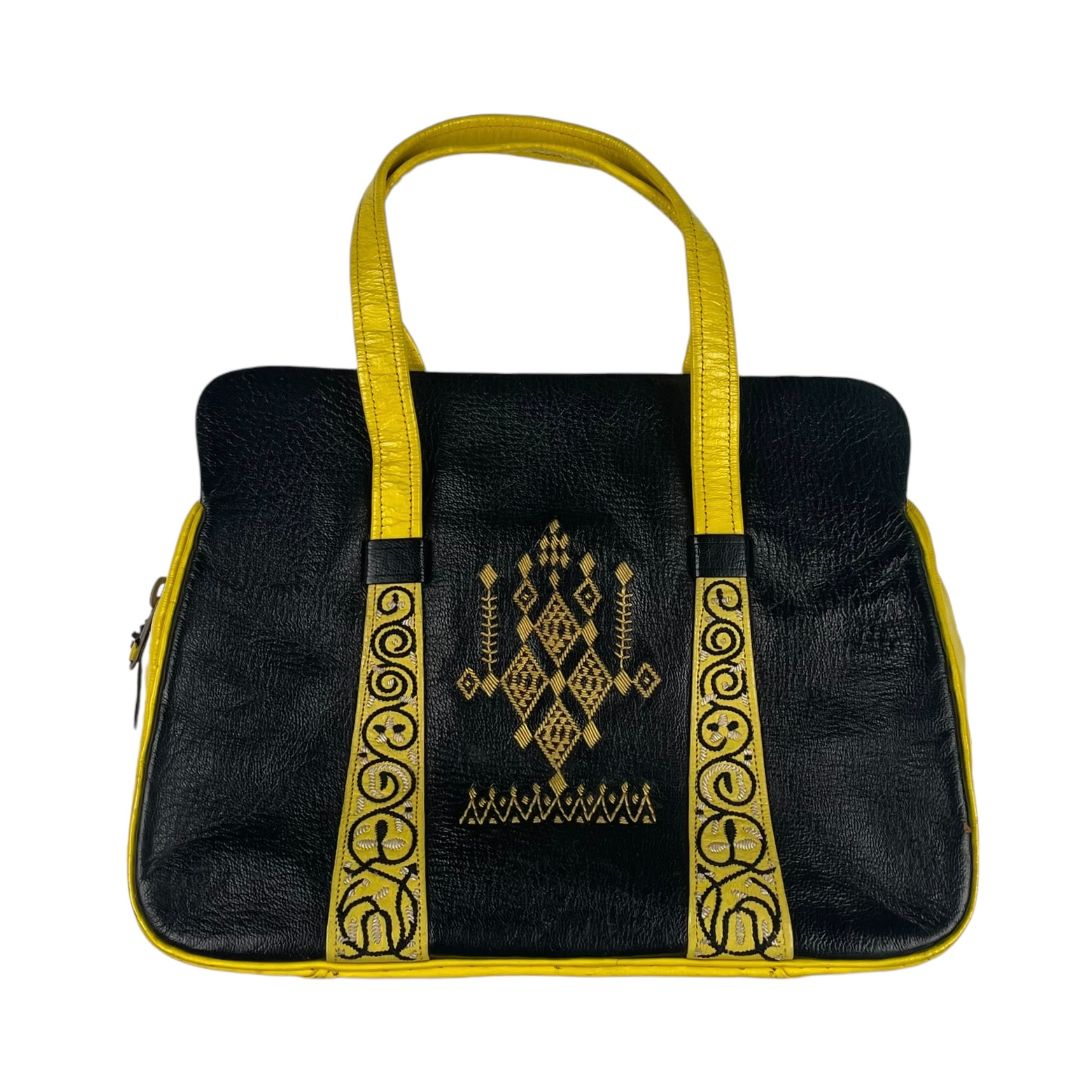 Cartera SIN MARCA Color Amarillo Y Negro Medida 30cm X 23cm