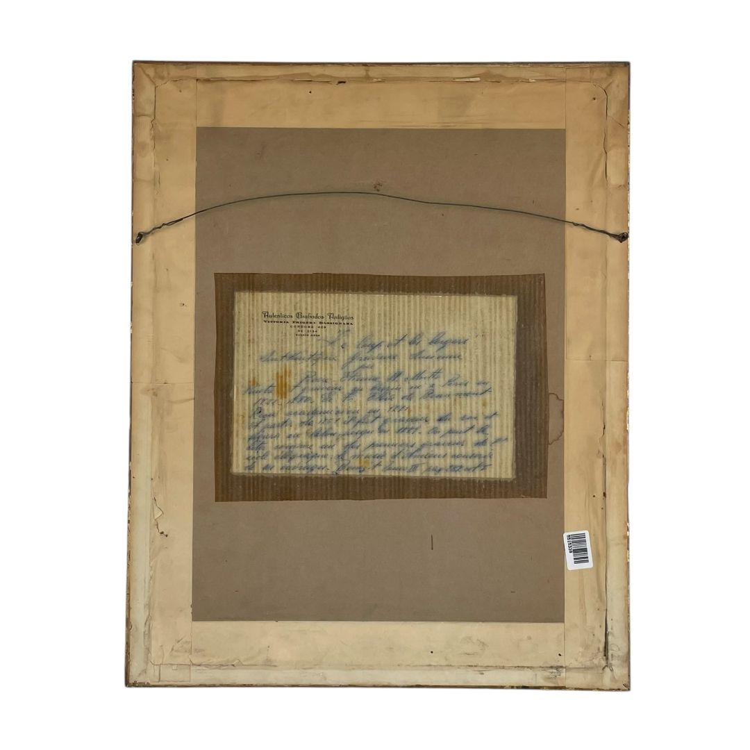 Arte con Vidrio ANONIMO Estilo Figurativo Obra 32 cm X 23 cm Marco 48 cm X 39 cm