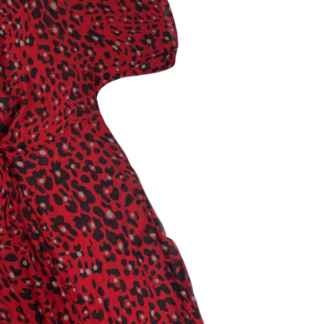 Vestido Manga Corta ZARA Color Rojo Talle S