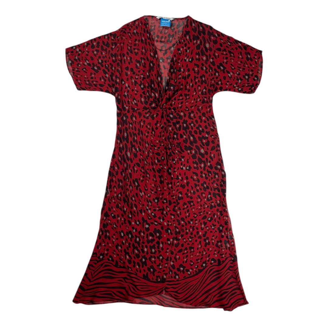 Vestido Manga Corta ZARA Color Rojo Talle S