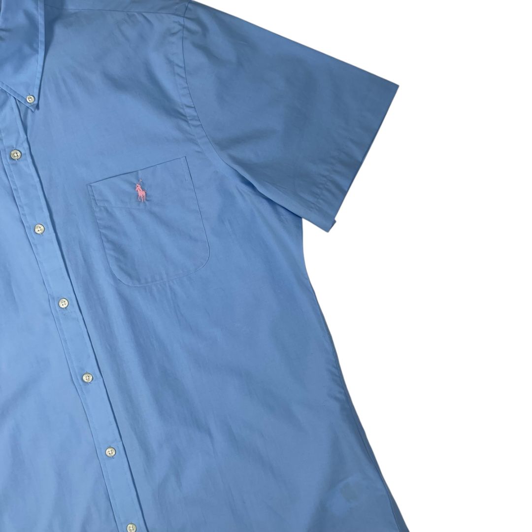 Camisa Manga Corta RALPH LAUREN Color Celeste Talle XL