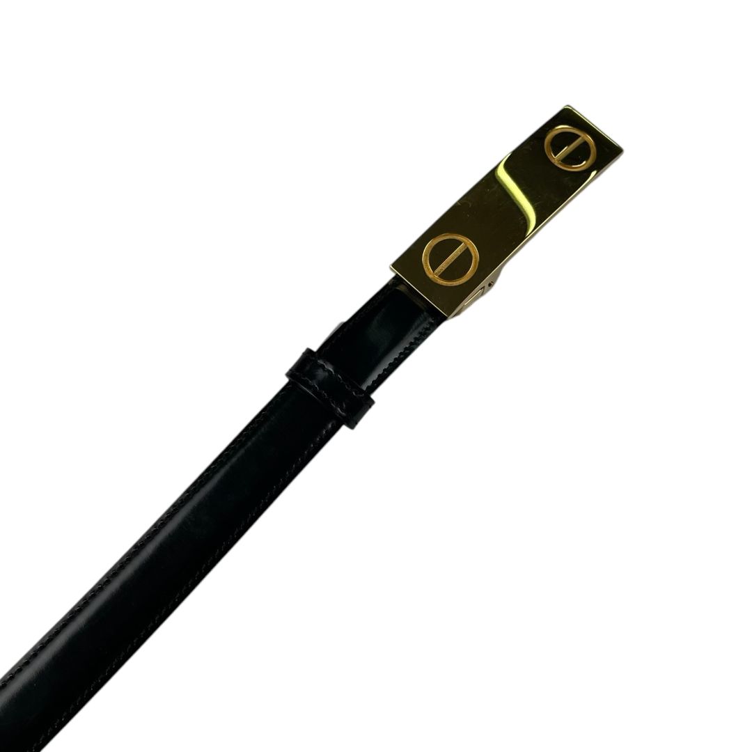 Cinturon Otro Cartier Color Negro Medida 100cm
