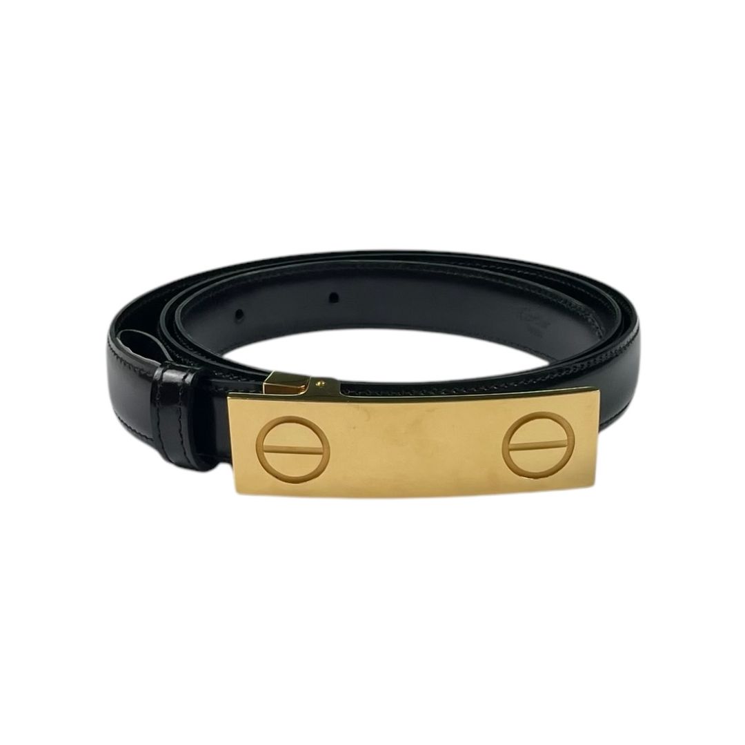 Cinturon Otro Cartier Color Negro Medida 100cm