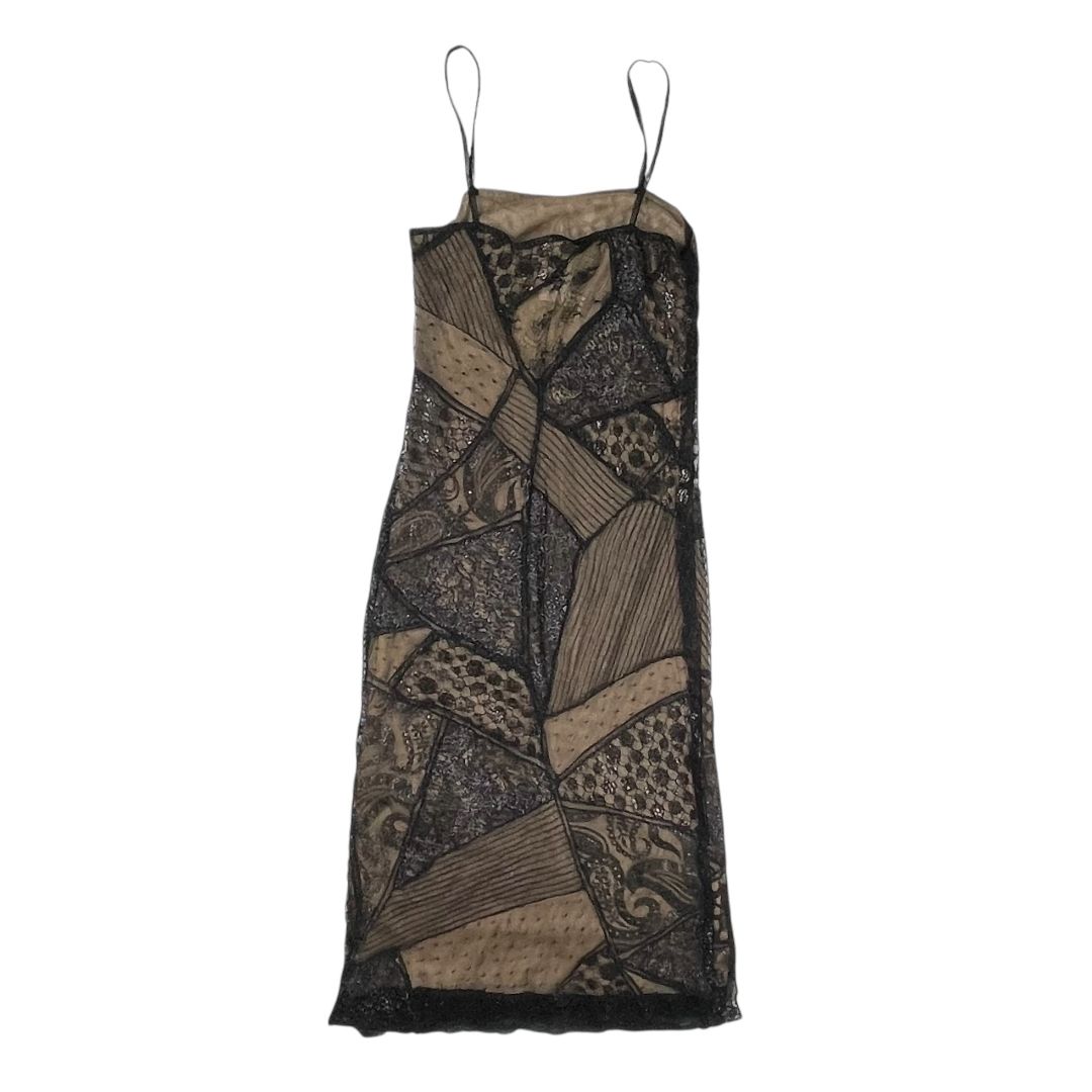 Vestido Sin Manga EL CAMARIN Color Varios Beige Y Negro Talle M