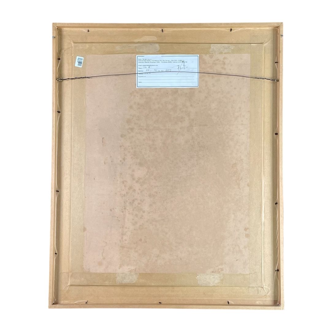 Arte con Vidrio SERGIO BLATTO Estilo Figurativo Marco 80 cm X 65 cm Obra 64 cm X 49 cm