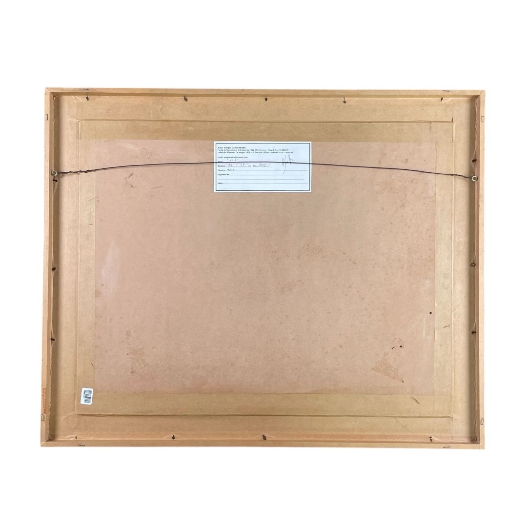 Arte con Vidrio SERGIO BLATTO Estilo Figurativo Marco 80 cm X 65 cm Obra 64 cm X 49 cm