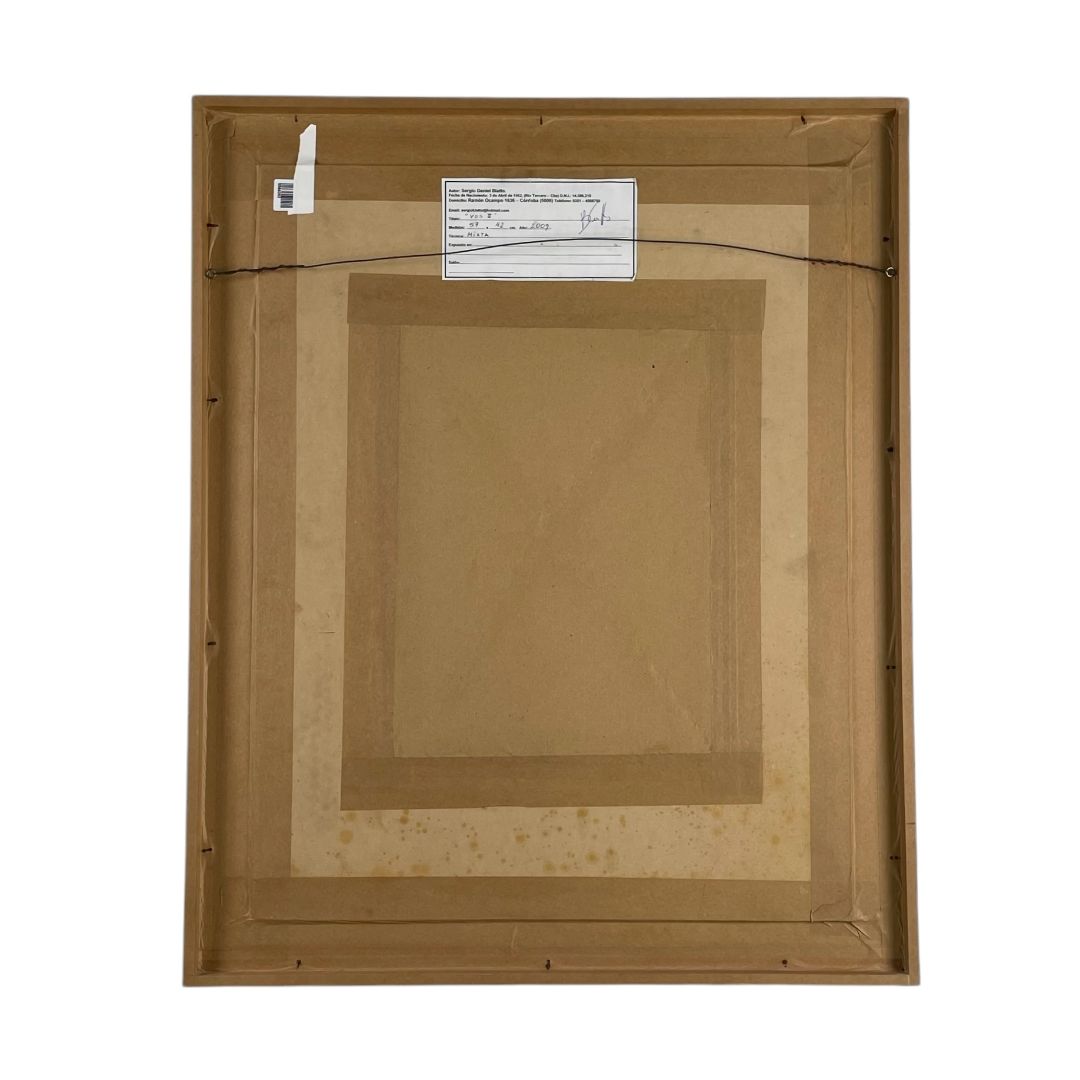 Arte con Vidrio SERGIO BLATTO Estilo Figurativo Marco 80 cm X 65 cm Obra 64 cm X 49 cm