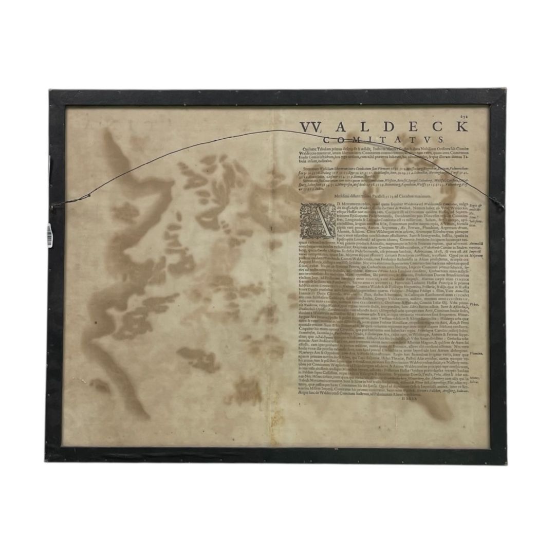 Arte con Vidrio ANONIMO Estilo Cartografia Marco 44 cm X 44 cm Obra 42 cm X 52 cm