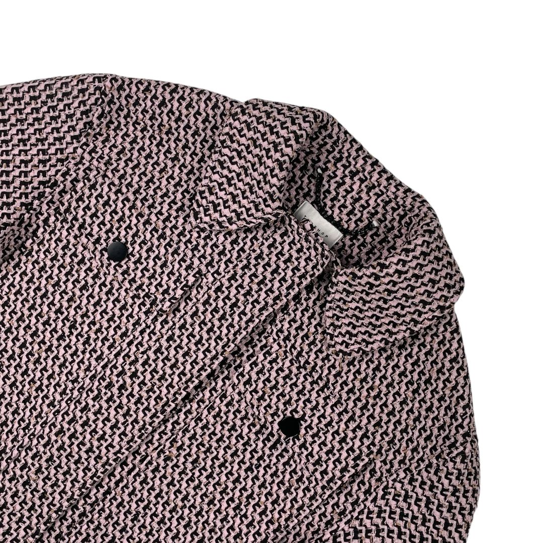 Campera TOP SHOP cuadrille rosa y negro Talle 38
