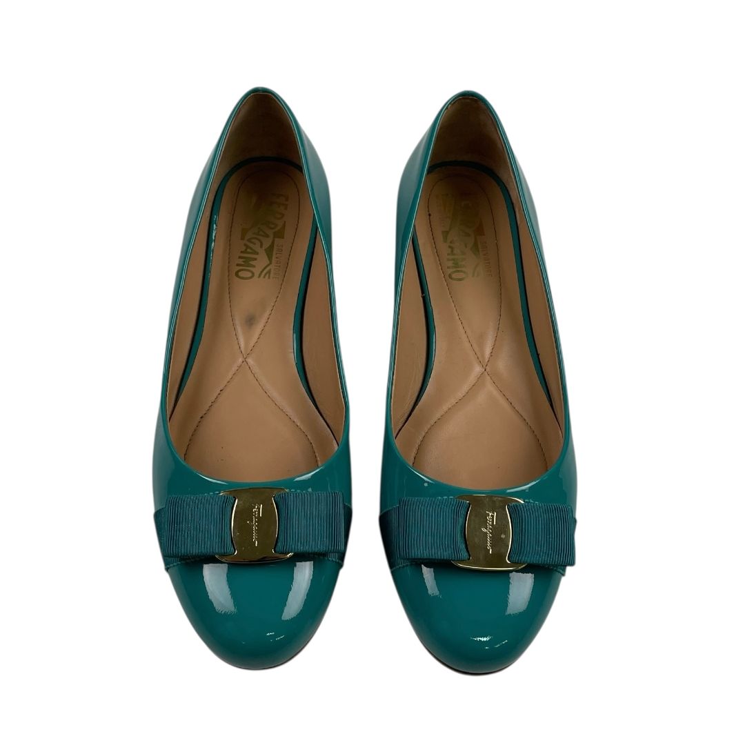 Ballerina FERRAGAMO Color Turquesa Talle 9