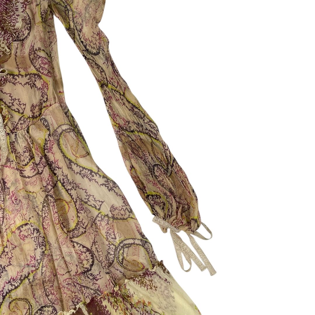 Vestido Manga Larga UNGARO Color Varios Estampado Talle S