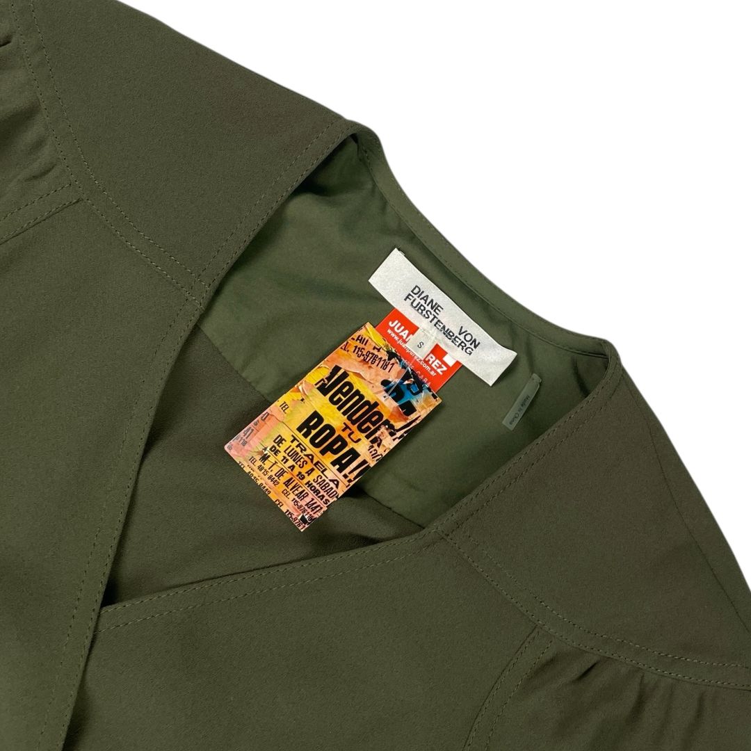 Vestido Manga Corta DIANE VON FÜRSTENBERG Color Verde Talle S