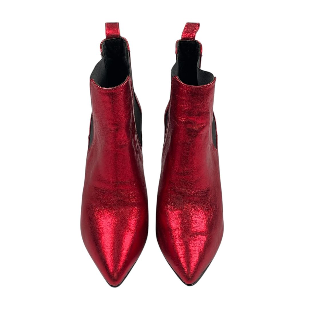 Bota Corta JUSTA OSADIA Color Rojo Talle 38