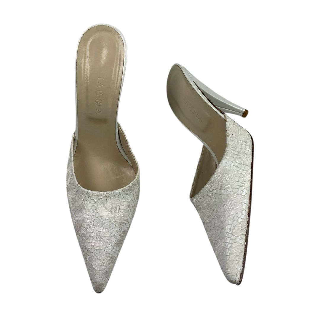 Zapato Taco Alto LA PERLA Color Blanco Talle 39