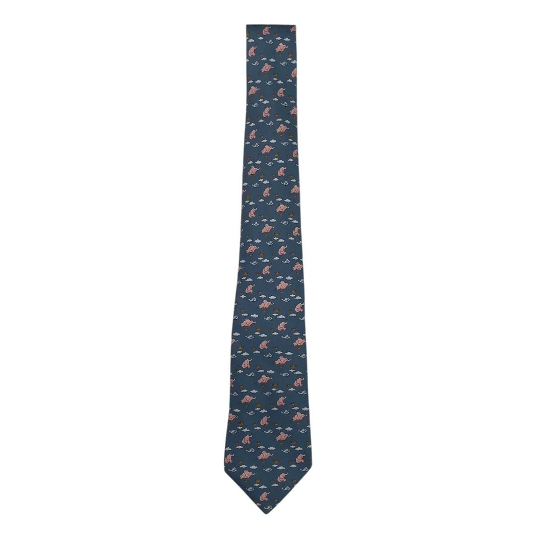 Corbata HERMES Color Azul Talle Unico