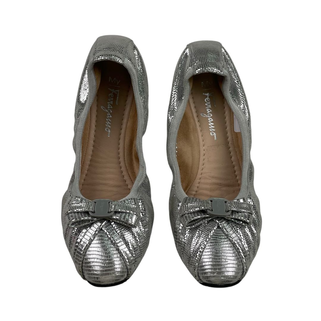 Ballerina FERRAGAMO Color Plateado Talle 35,5
