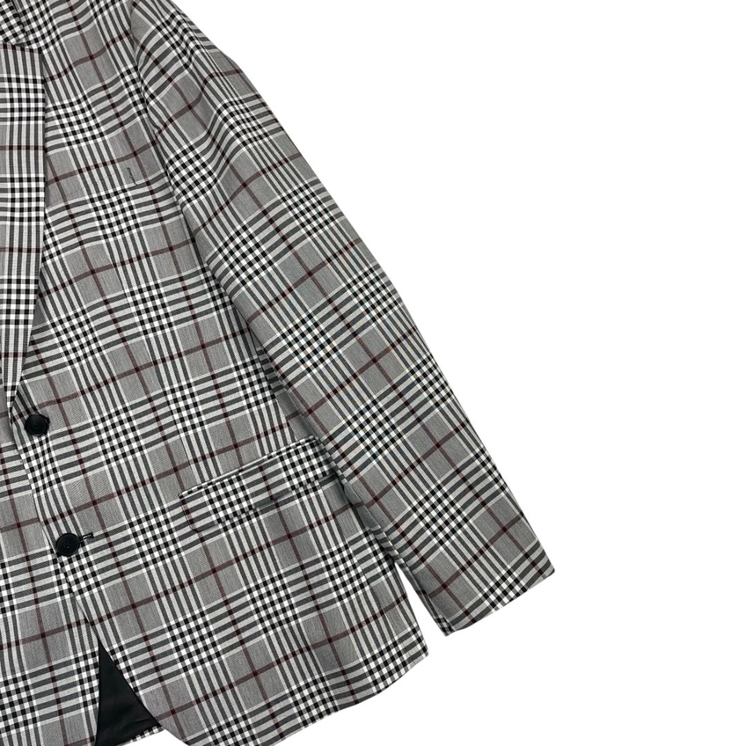 Saco ZARA Color Varios Cuadros Blanco Y Negro Talle 44