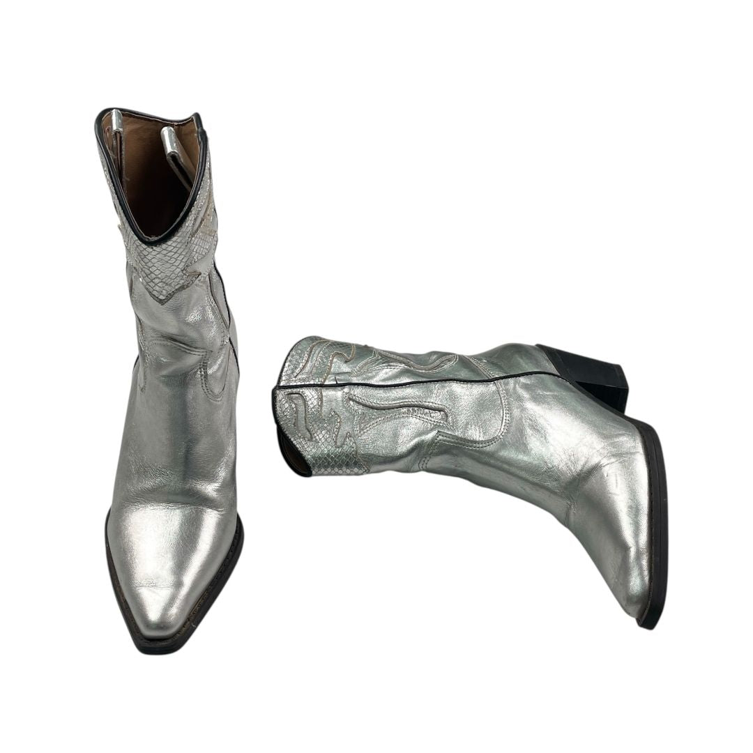 Bota Cowboy PARUOLO Color Plateado Talle 37