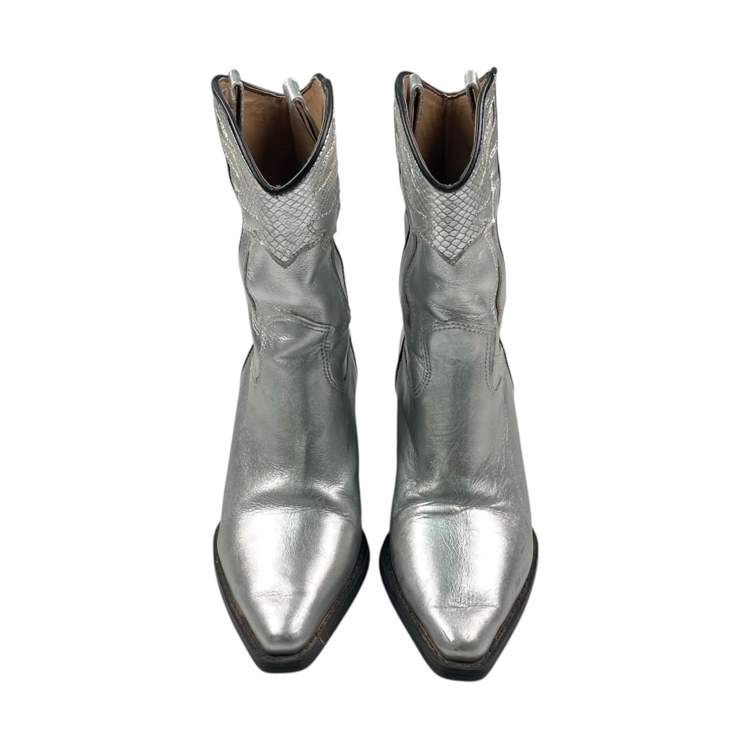 Bota Cowboy PARUOLO Color Plateado Talle 37