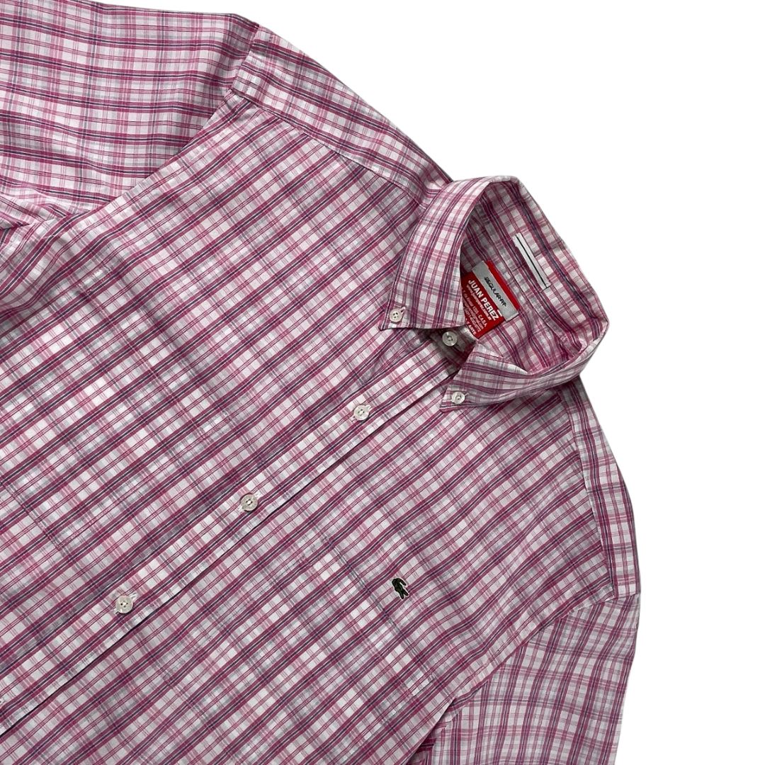 Camisa Manga Corta LACOSTE Color Rosa Talle 38