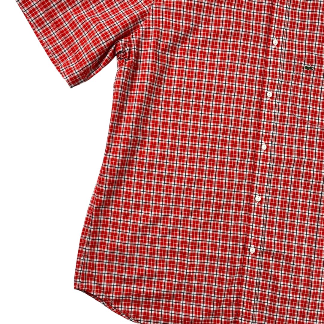 Camisa Manga Corta LACOSTE Color Rojo Talle 42