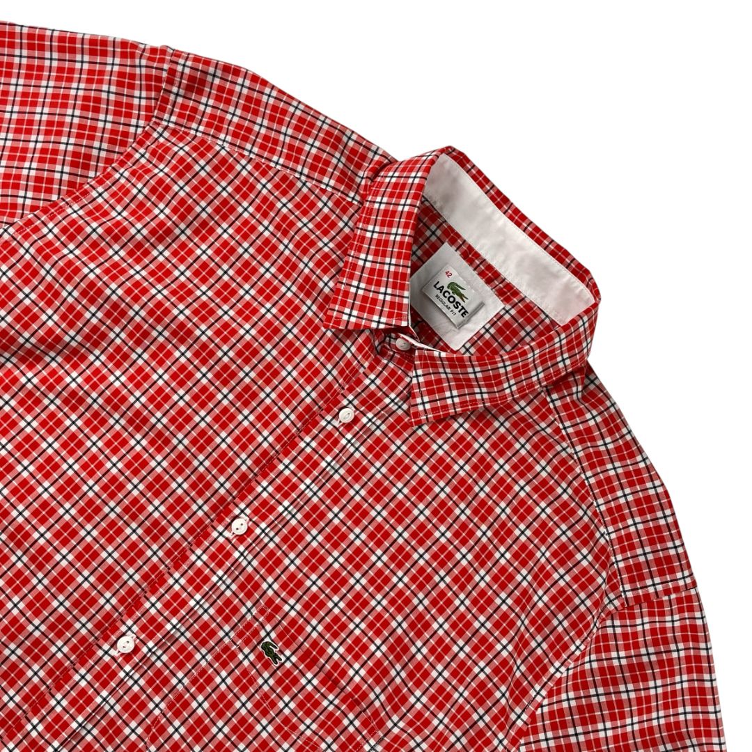 Camisa Manga Corta LACOSTE Color Rojo Talle 42