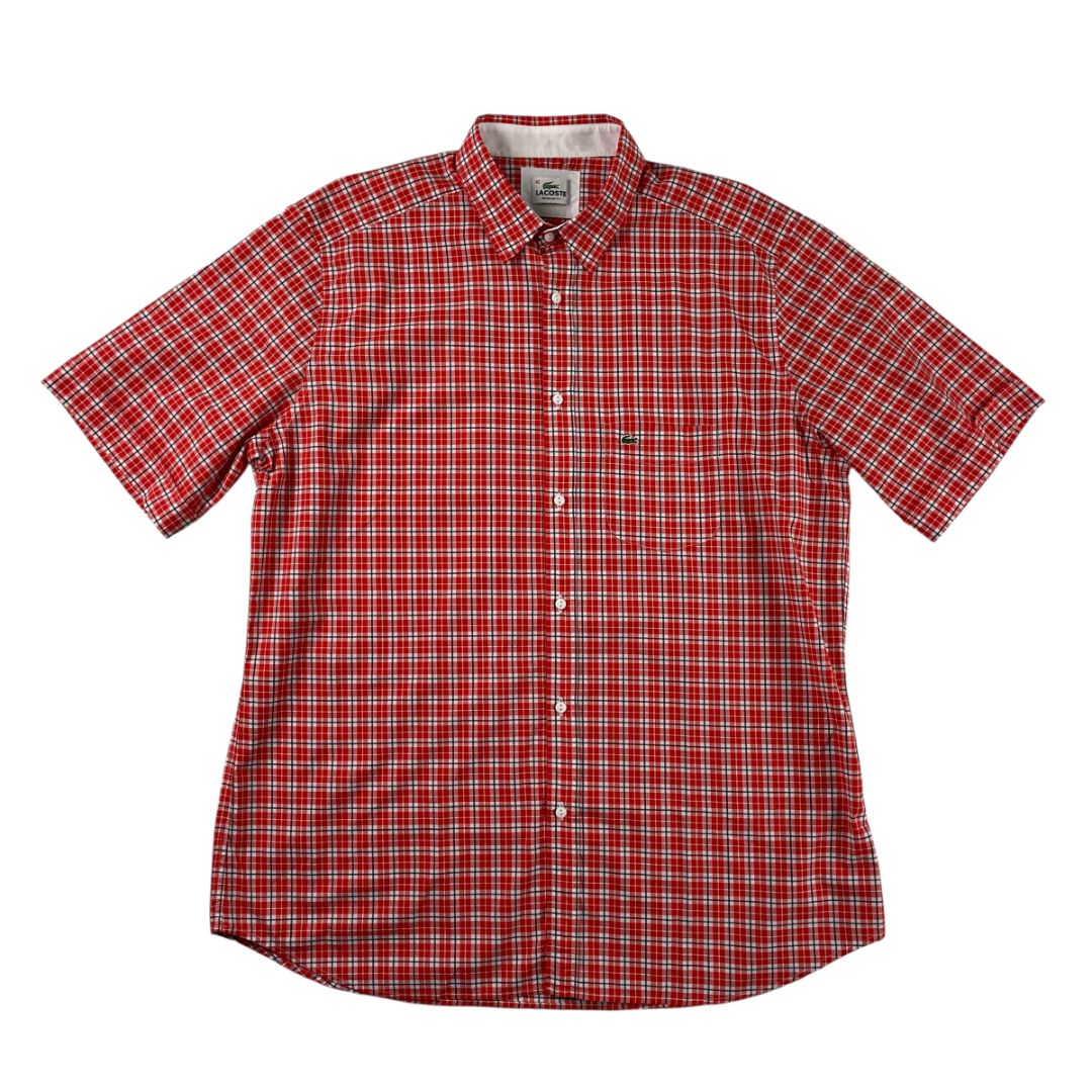 Camisa Manga Corta LACOSTE Color Rojo Talle 42