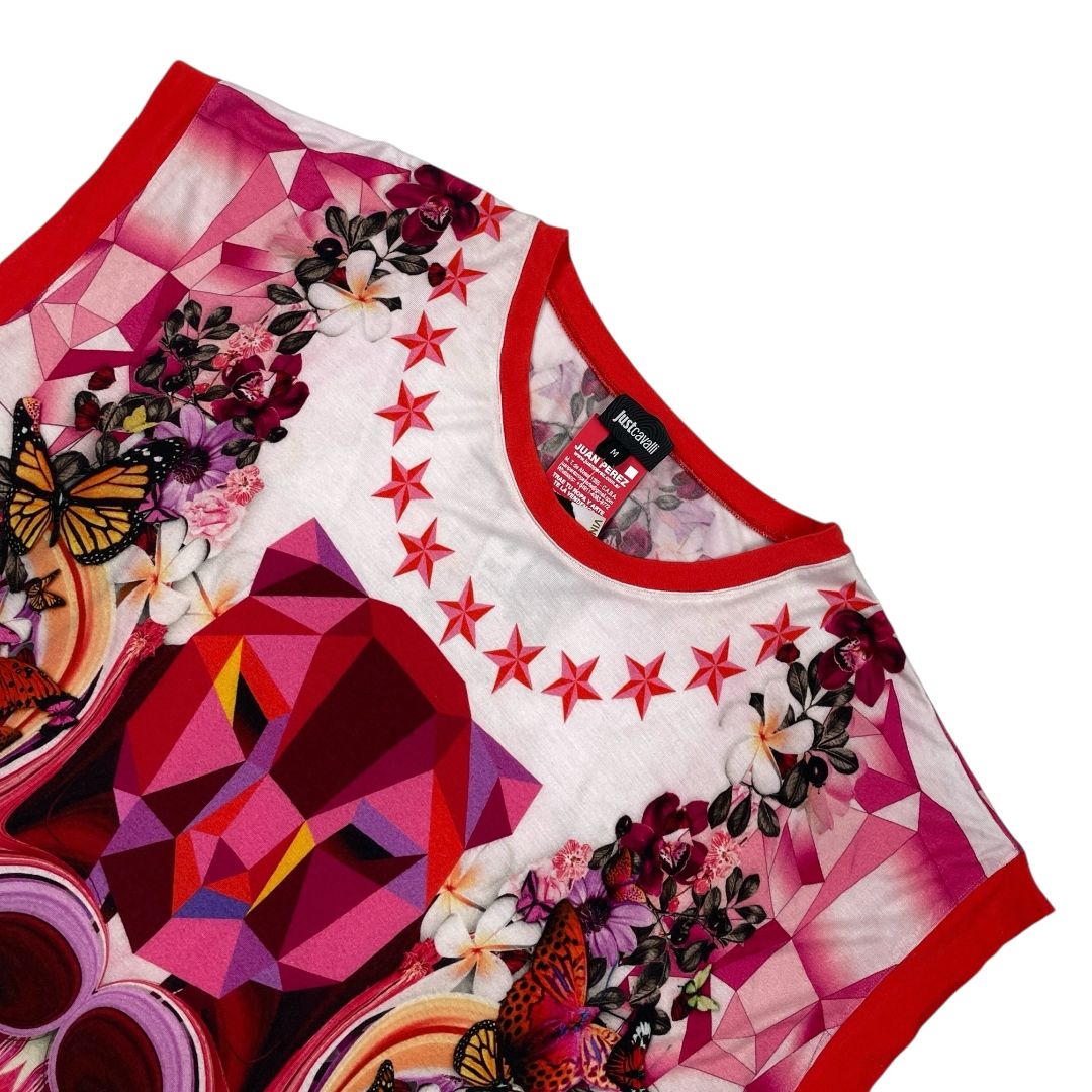Remera Manga Corta CAVALLI Color Varios Estampado Talle M