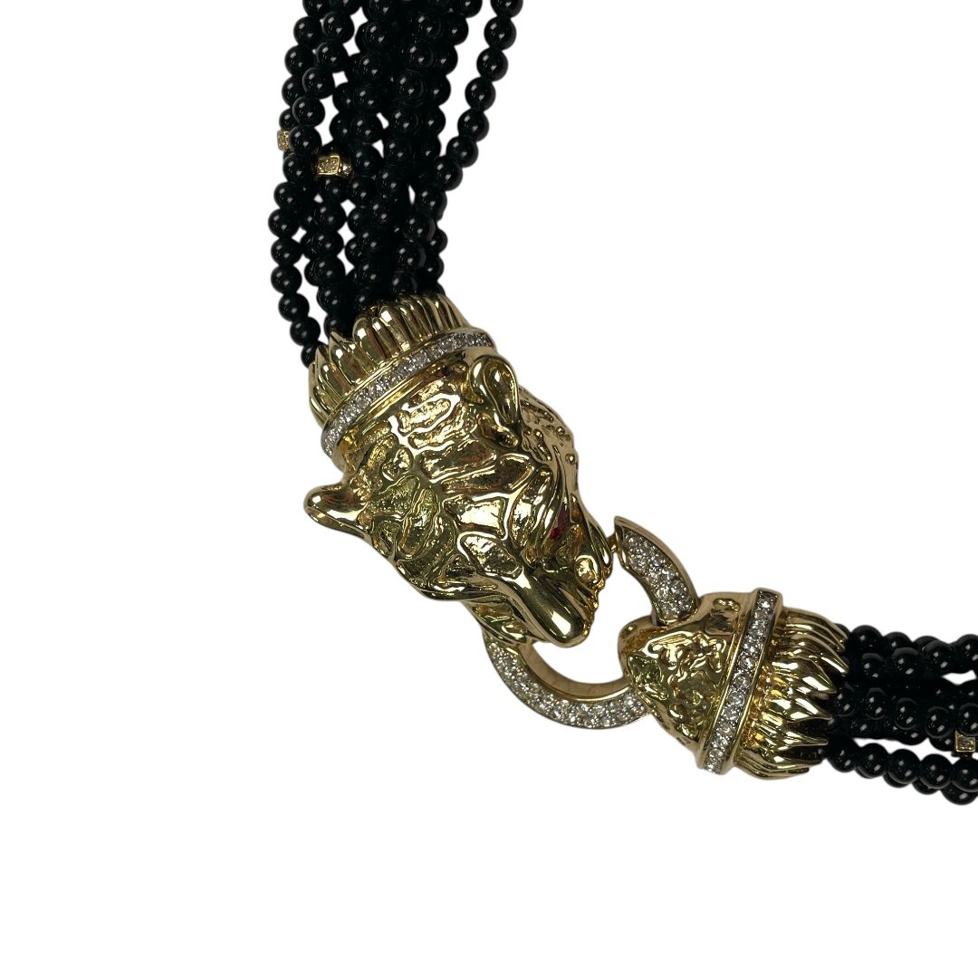 Collar SIN MARCA Varios Negro y Dorado Talle Unico