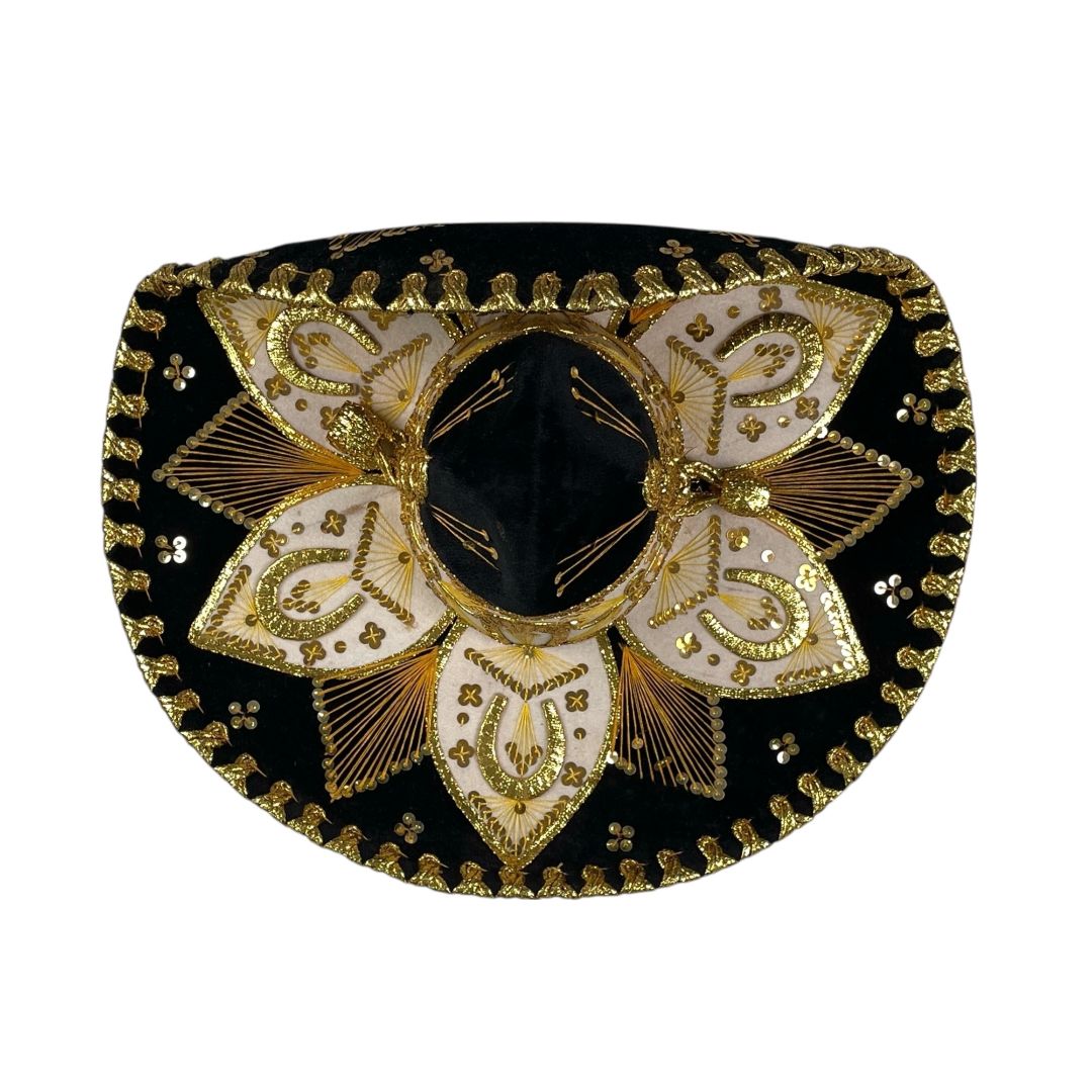 Sombrero Con Ala PIGALLE Color Varios Negro y Dorado Medida 58cm