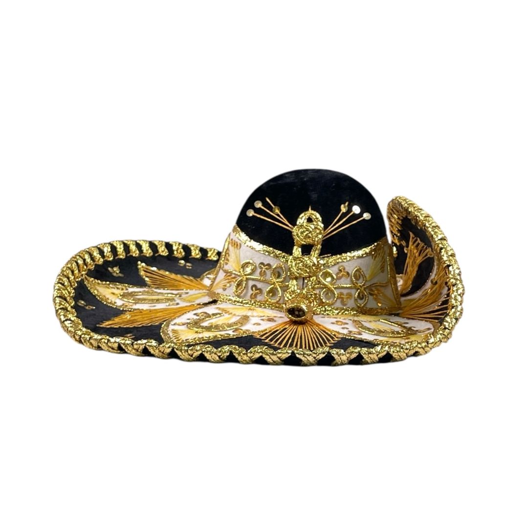 Sombrero Con Ala PIGALLE Color Varios Negro y Dorado Medida 58cm
