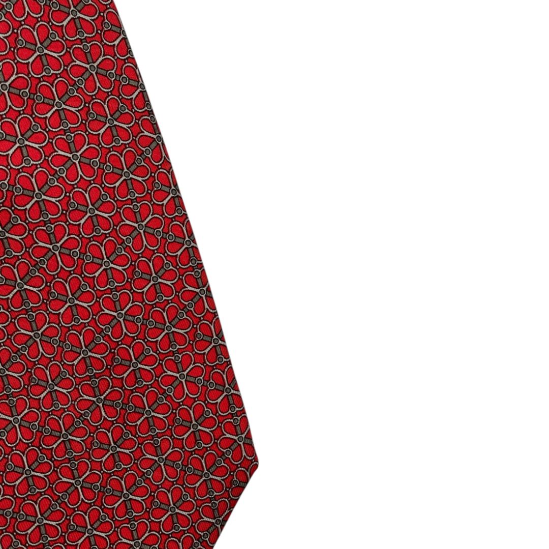 Corbata HERMES Color Rojo Talle Unico