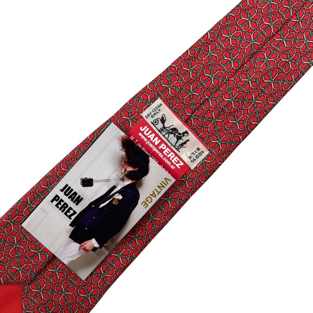 Corbata HERMES Color Rojo Talle Unico