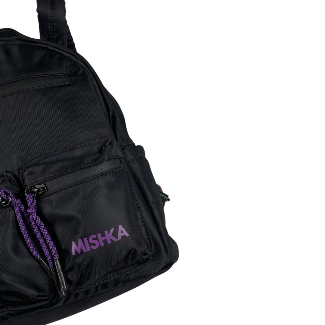 Mochila MISHKA Color Varios Negro y Violeta Medida 30cm X 25cm