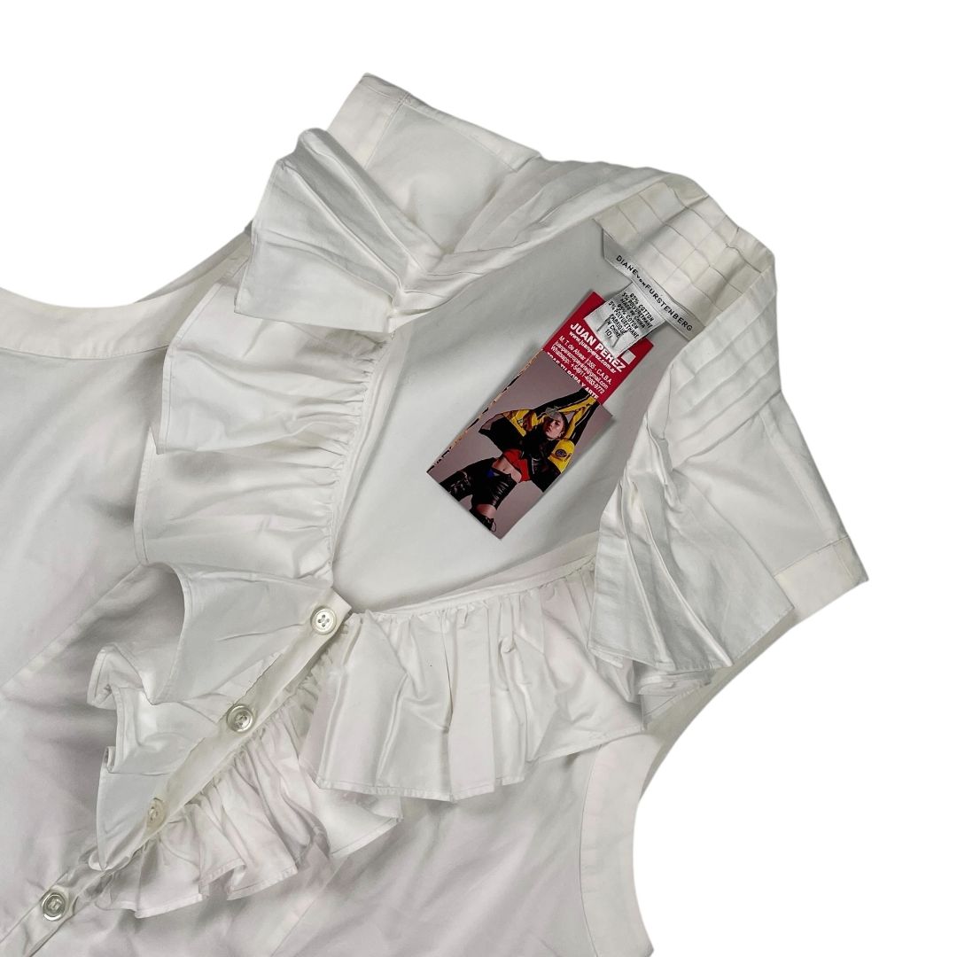 Blusa Sin Mangas DIANE VON FÜRSTENBERG Color Blanco Talle 10