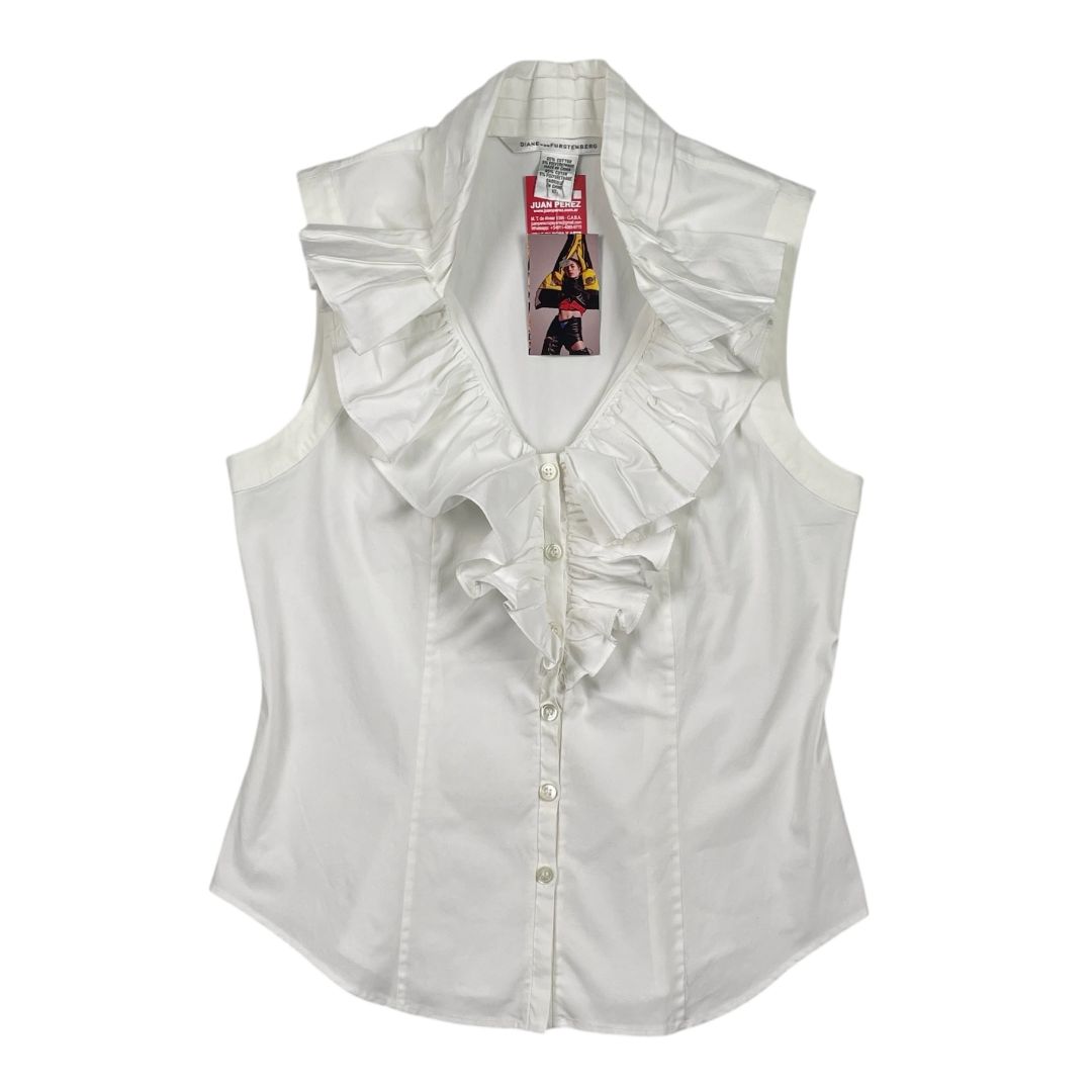 Blusa Sin Mangas DIANE VON FÜRSTENBERG Color Blanco Talle 10
