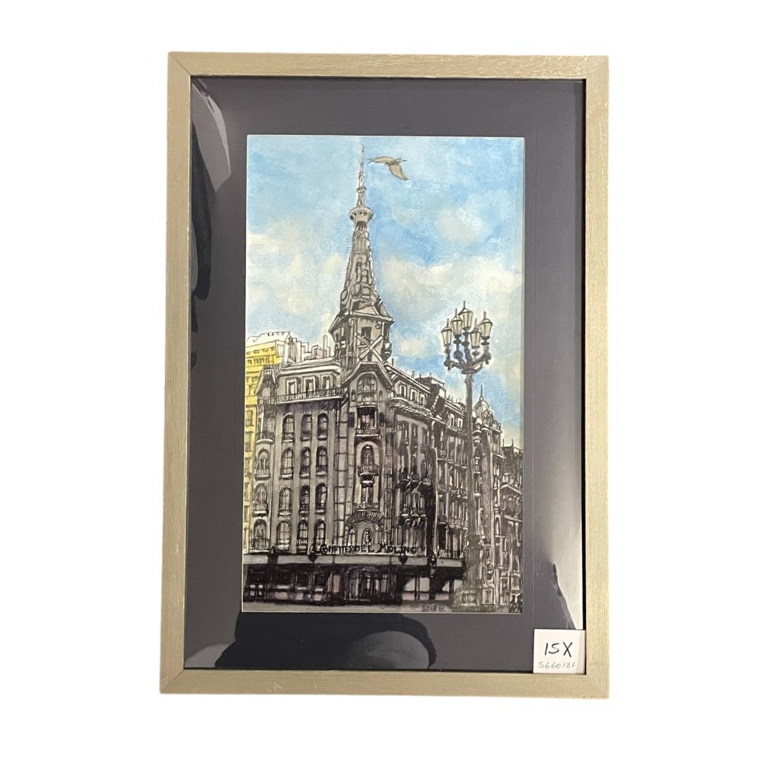 ANONIMO Arte con Vidrio Estilo Paisajismo Medida 56 cm x 36 cm