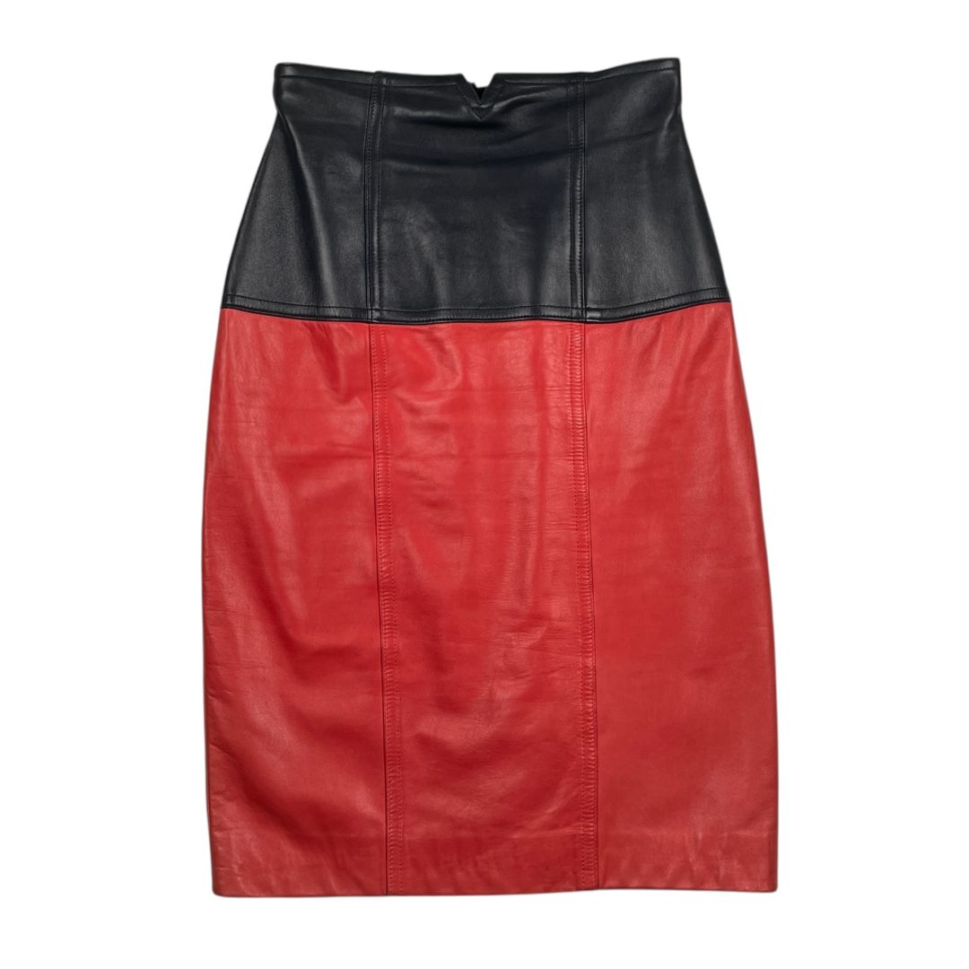 Pollera Media Pierna ESCADA Color Varios Rojo Y Negro Talle 34