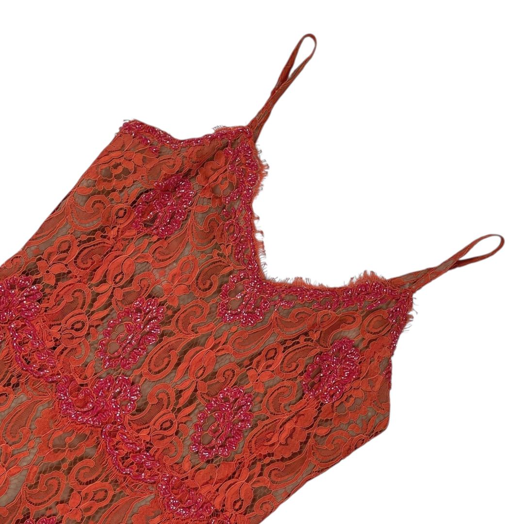 Vestido Sin Manga MENAGE A TROIS Color Coral Talle 42