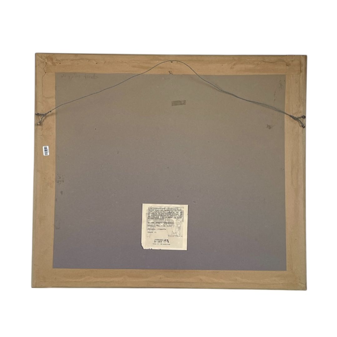 Arte con Vidrio JOAQUIN TORRES GARCIA Estilo Figurativo Obra 43 cm X 53 cm Marco 62 cm X 72 cm