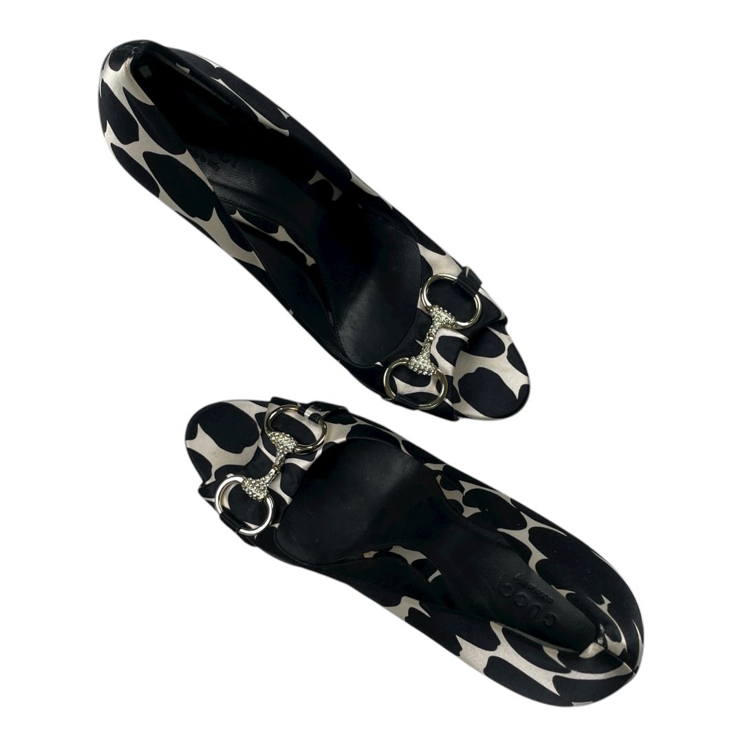 Zapato Taco Alto GUCCI Varios Blanco Y Negro Talle 38,5