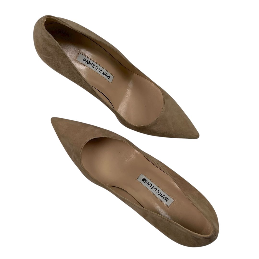 Zapato Taco Alto MANOLO BLAHNIK Beige Talle 39
