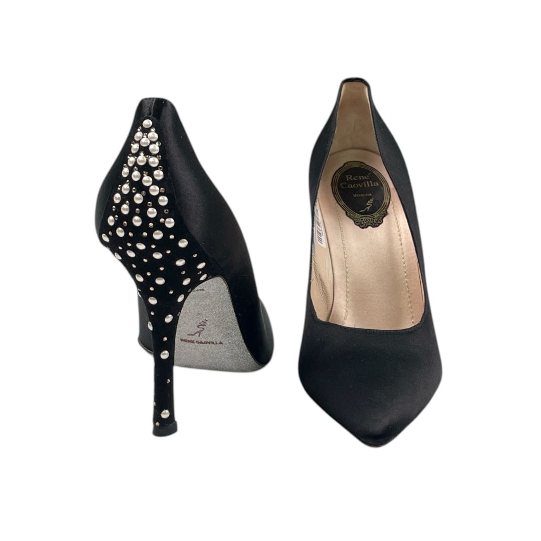 Taco Alto Fino RENE CAOVILLA Negro Talle 38,5