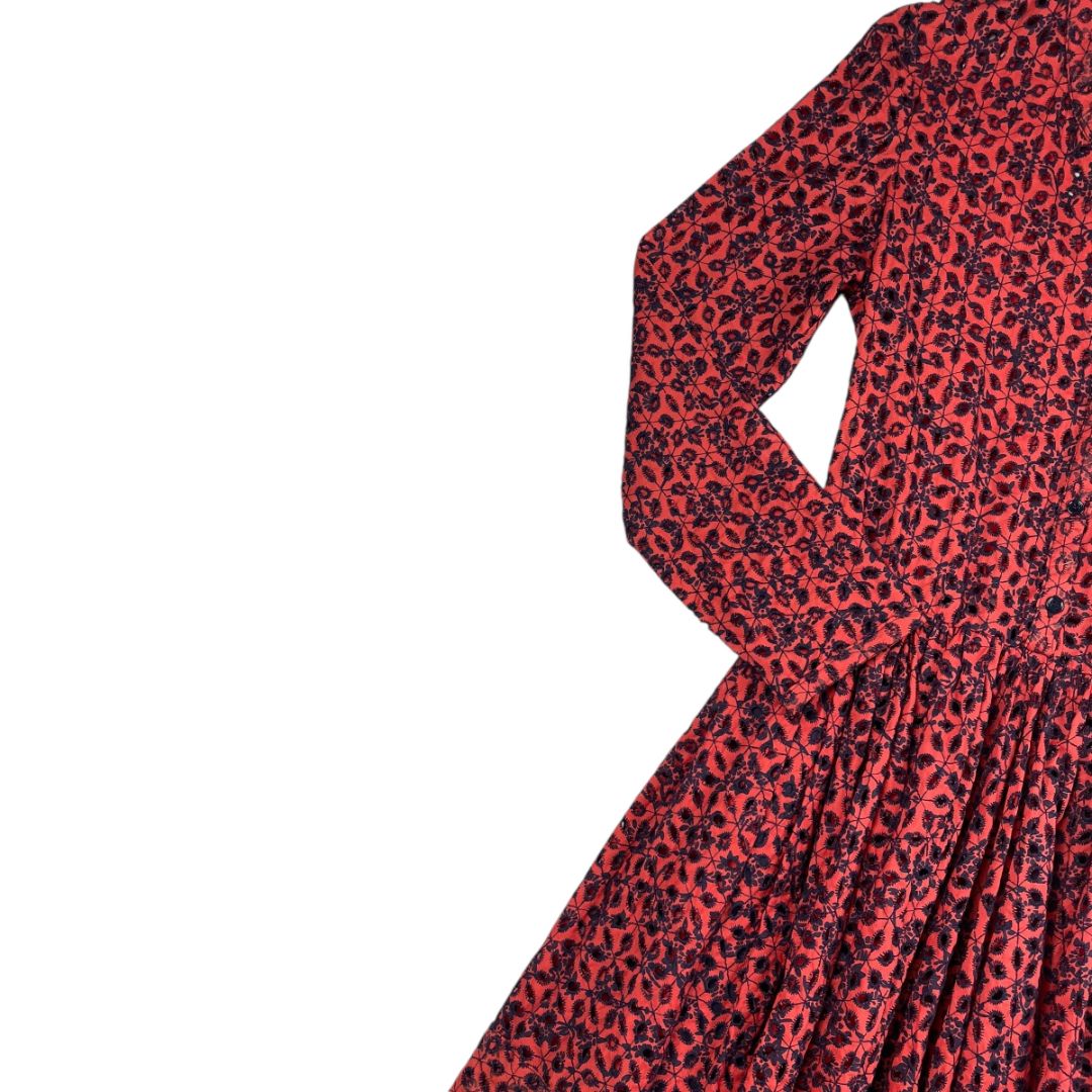 Vestido Manga Larga MAJE Rojo Talle 2