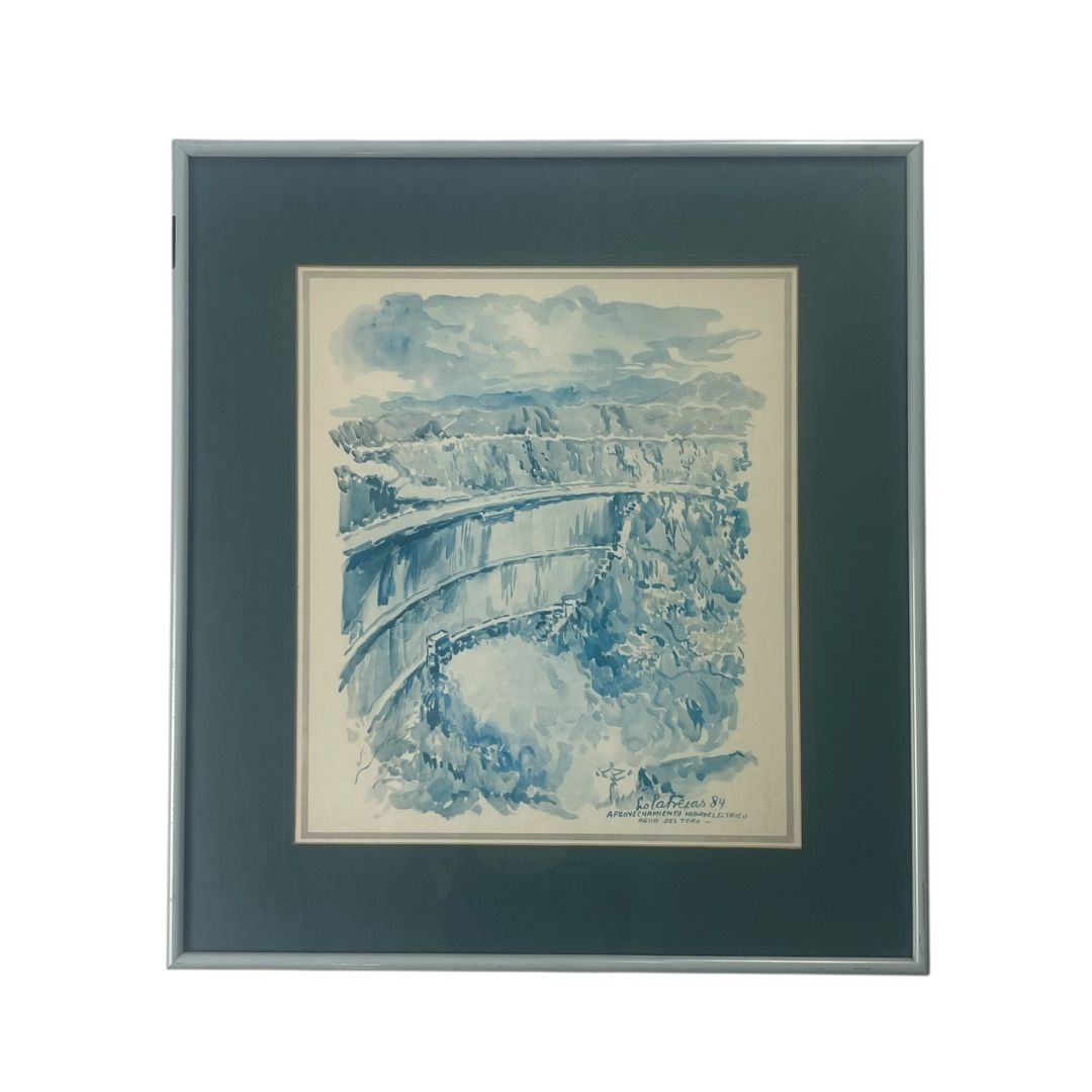 ANONIMO Arte con Vidrio Estilo Paisajismo Medida 60cm X 51cm