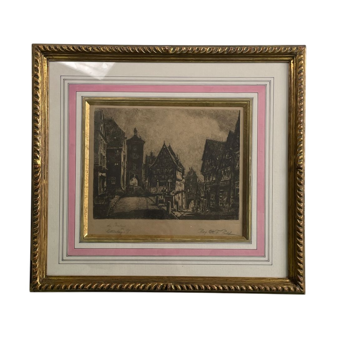 ANONIMO Arte con Vidrio Estilo Antiguo Obra 40cm X 50cm